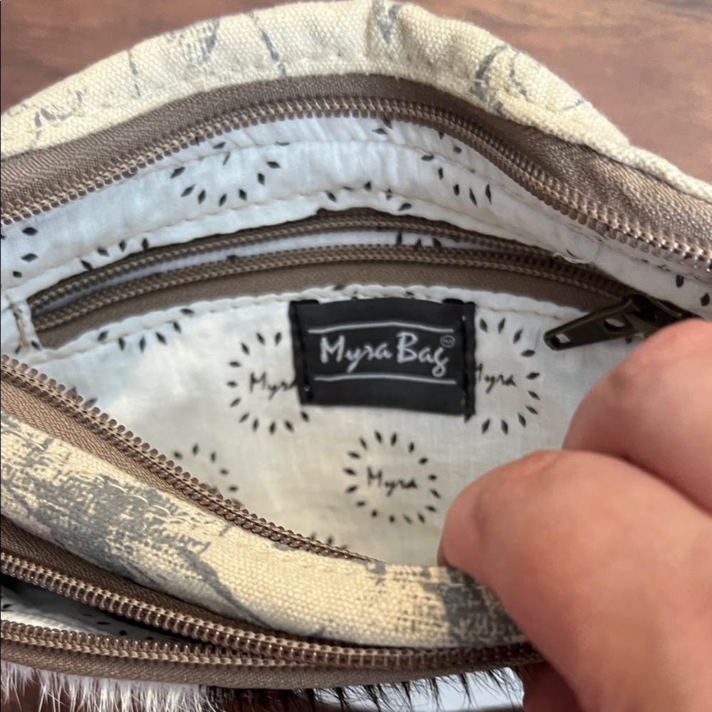 Myra Bag Brown and Cream Belt Bag - Picture 5 of 6